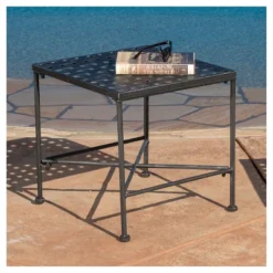 Petra Square Iron Patio Side Table - Black - Christopher Knight Home -Outdoor Furniture Store GUEST 3f80d8a3 3f23 4bc2 88b5 a0a2a477f9fd