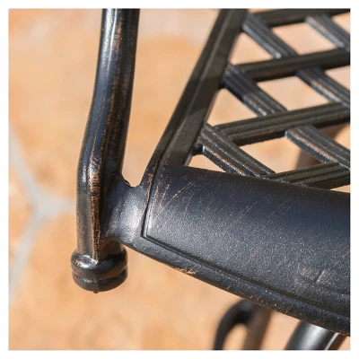 Santa Maria 3-piece Cast Aluminum Patio Bistro Bar Set - Copper - Christopher Knight Home 5 Santa Maria 3-piece Cast Aluminum Patio Bistro Bar Set - Copper - Christopher Knight Home - Image 3