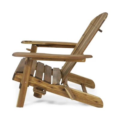 Bellwood Outdoor Acacia Wood Folding Adirondack Chair Natural - Christopher Knight Home 5 Bellwood Outdoor Acacia Wood Folding Adirondack Chair Natural - Christopher Knight Home - Image 3