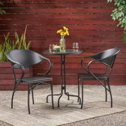 Palm Desert 3pc Iron Modern Bistro Set - Christopher Knight Home -Outdoor Furniture Store GUEST 42287bfe db0f 4d88 849e 6a4acea3d9d2