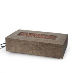 Senoia Outdoor Rectangular Fire Pit With Tank Holder - Brown - Christopher Knight Home -Outdoor Furniture Store GUEST 42cceb60 5d11 4ff6 a70a a68b6289dfd4