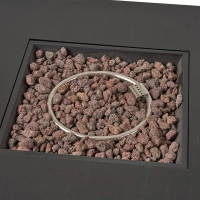 Wellington Outdoor 50000 BTU Square Fire Pit Dark Gray - Christopher Knight Home 7 Wellington Outdoor 50000 BTU Square Fire Pit Dark Gray - Christopher Knight Home - Image 5