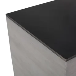 Langton Outdoor Light Weight Concrete & Ceramic Square Tank Holder Side Table Dark Gray/Black - Christopher Knight Home