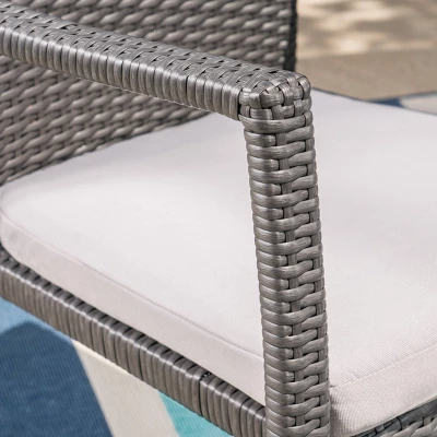 Westley 7pc Wicker Patio Dining Set - Gray - Christopher Knight Home 6 Westley 7pc Wicker Patio Dining Set - Gray - Christopher Knight Home - Image 4