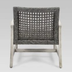 Hampton 2pk Wood & Wicker Mid-Century Club Chairs - Light Gray/Black - Christopher Knight Home -Outdoor Furniture Store GUEST 43e847aa 4bce 4d6a b245 7bd5fcd0d864