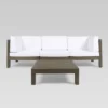 Brava 4pc Acacia Modular Sofa And Table Set - Gray/White - Christopher Knight Home -Outdoor Furniture Store GUEST 44b29d29 5e44 4611 ab8f d9553e453898