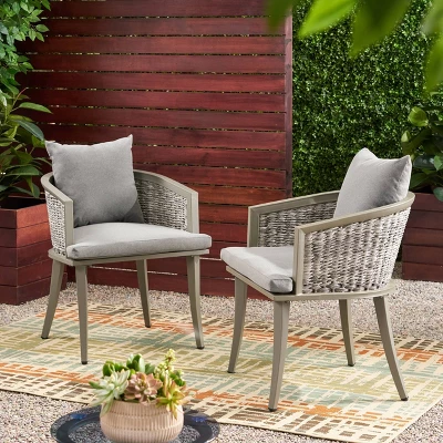 Pebble Set Of 2 Wicker Boho Club Chairs - Gray - Christopher Knight Home 3 Pebble Set Of 2 Wicker Boho Club Chairs - Gray - Christopher Knight Home