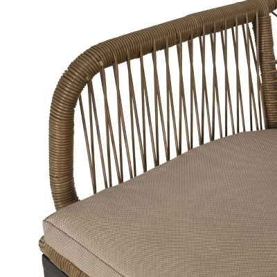 Russel 3pc Outdoor Wicker 2 Seater Chat Set - Light Brown/Beige - Christopher Knight Home 11 Russel 3pc Outdoor Wicker 2 Seater Chat Set - Light Brown/Beige - Christopher Knight Home - Image 9