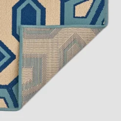 8' X 11' Tegan Geometric Outdoor Rug Ivory/Blue - Christopher Knight Home -Outdoor Furniture Store GUEST 45f3e9fc fb50 4a83 bae6 2409aeb9d5a4