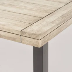 Jefferson 9pc Wood And Wicker Dining Set - Light Gray/Gray - Christopher Knight Home -Outdoor Furniture Store GUEST 45fe0450 7d41 4169 a69e d8cc3e591fbf