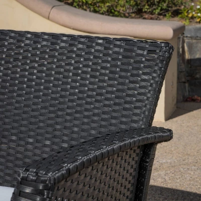 St. Lucia 4pc Wicker Patio Seating Set Black/White - Christopher Knight Home 5 St. Lucia 4pc Wicker Patio Seating Set Black/White - Christopher Knight Home - Image 3