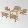 Hampton 6pc Wood & Wicker Chat Set - Natural/Gray - Christopher Knight Home -Outdoor Furniture Store GUEST 4619dc82 7baf 4999 ade0 14057ec48312