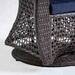 Big Sur Wicker Patio Swivel Chair - Multi-Brown/Navy Blue - Christopher Knight Home -Outdoor Furniture Store GUEST 46e2588e e0f3 43bb 9558 90e0a814749b