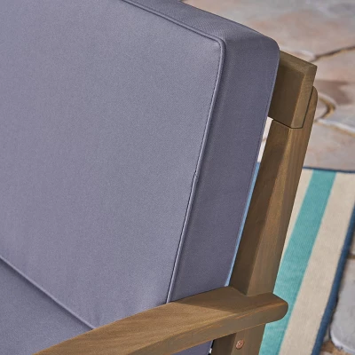 Peyton 2pc Acacia Wood Loveseat And Coffee Table Set - Gray/Dark Gray - Christopher Knight Home 5 Peyton 2pc Acacia Wood Loveseat And Coffee Table Set - Gray/Dark Gray - Christopher Knight Home - Image 3