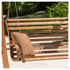 Tulip Larch Wood Patio Swinging Loveseat - Natural - Christopher Knight Home -Outdoor Furniture Store GUEST 4918b933 85a7 4728 ac58 787abbd7fb99