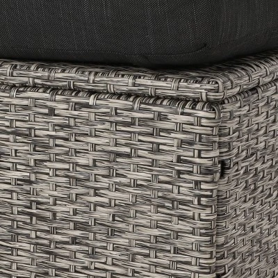 Puerta 2pk Outdoor Wicker Ottomans With Cushions - Black/Dark Gray - Christopher Knight Home 12 Puerta 2pk Outdoor Wicker Ottomans With Cushions - Black/Dark Gray - Christopher Knight Home - Image 10