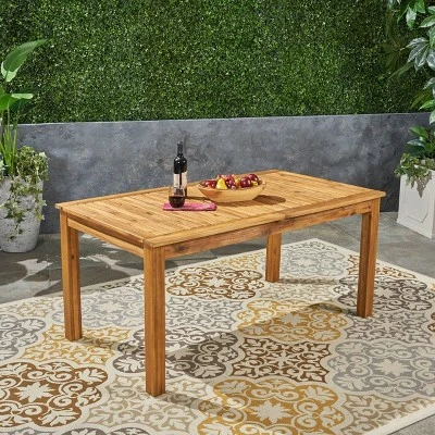 Nestor Acacia Wood Rectangle Expandable Dining Table - Natural - Christopher Knight Home 3 Nestor Acacia Wood Rectangle Expandable Dining Table - Natural - Christopher Knight Home