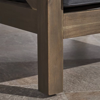 Brava 2pk Acacia Wood Club Chairs - Gray/Dark Gray - Christopher Knight Home 4 Brava 2pk Acacia Wood Club Chairs - Gray/Dark Gray - Christopher Knight Home - Image 2