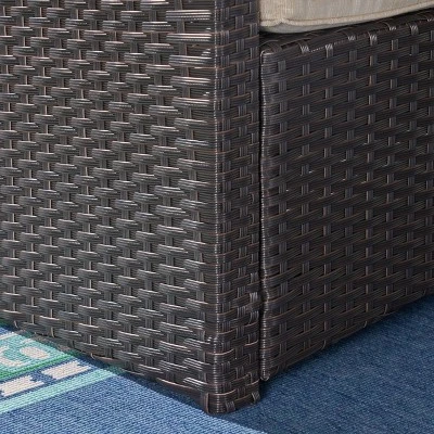 Sanger Wicker Sofa - Brown/Beige - Christopher Knight Home 7 Sanger Wicker Sofa - Brown/Beige - Christopher Knight Home - Image 5