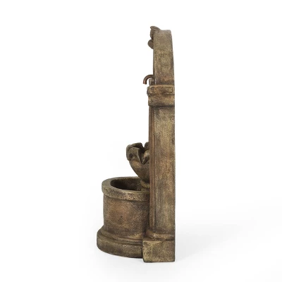 Frontage Outdoor 2-Tier Single Spout Fountain - Light Brown - Christopher Knight Home 5 Frontage Outdoor 2-Tier Single Spout Fountain - Light Brown - Christopher Knight Home - Image 3