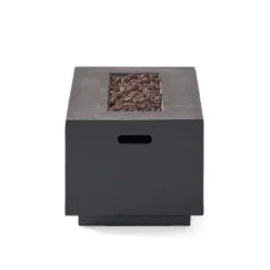 Aidan Outdoor 40000 BTU Light Weight Concrete Rectangular Fire Pit Dark Gray - Christopher Knight Home -Outdoor Furniture Store GUEST 4f256180 5d23 411b 96dc 941aa4403fbb