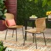 Spinnaker Set Of 2 Wicker Boho Dining Chairs - Light Brown - Christopher Knight Home -Outdoor Furniture Store GUEST 4f2f7d64 f7b7 40a7 9262 ca69d0fa329d