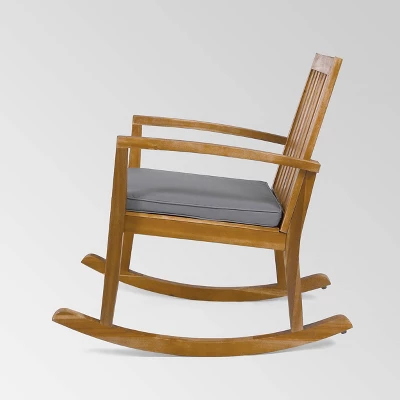 Montrose Acacia Wood Patio Rocking Chair Teak - Christopher Knight Home 5 Montrose Acacia Wood Patio Rocking Chair Teak - Christopher Knight Home - Image 3