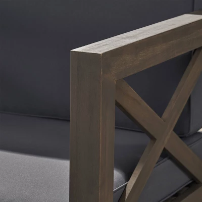 Brava 2pk Acacia Wood Club Chairs - Gray/Dark Gray - Christopher Knight Home 6 Brava 2pk Acacia Wood Club Chairs - Gray/Dark Gray - Christopher Knight Home - Image 4