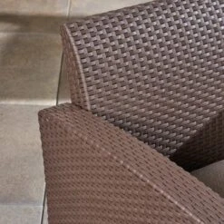 Bedrock 3pc Faux Wicker Chat Set With Fire Pit - Brown/Beige - Christopher Knight Home -Outdoor Furniture Store GUEST 536d4507 3d82 4ac3 a67a 8fc6c87797fb