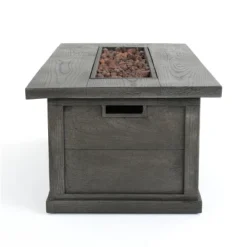 Anchorage Outdoor 50000 BTU Light Weight Concrete Rectangular Fire Pit Wood Pattern Gray - Christopher Knight Home -Outdoor Furniture Store GUEST 5575cb48 609c 4e7e 8fbb e7e0f269365a