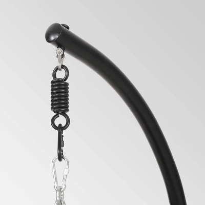 Crumpton Outdoor Wicker Hanging Chair With Stand - Gray/Dark Gray - Christopher Knight Home 4 Crumpton Outdoor Wicker Hanging Chair With Stand - Gray/Dark Gray - Christopher Knight Home - Image 2