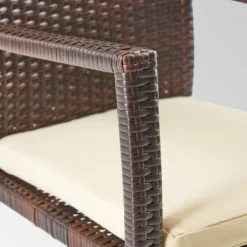 Villa 9pc Wood And Wicker Expandable Dining Set Brown And Cream - Christopher Knight Home -Outdoor Furniture Store GUEST 56110cf1 6c57 43ad bb4f 3902dcce80a5