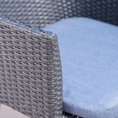 Iona 3pc Wicker Chat Set - Gray/Mixed Black - Christopher Knight Home 4 Iona 3pc Wicker Chat Set - Gray/Mixed Black - Christopher Knight Home - Image 2