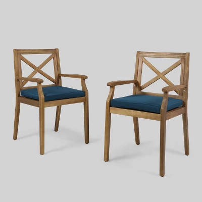 Perla 2pk Acacia Wood Patio Dining Chair - Christopher Knight Home 7 Perla 2pk Acacia Wood Patio Dining Chair - Christopher Knight Home - Image 5