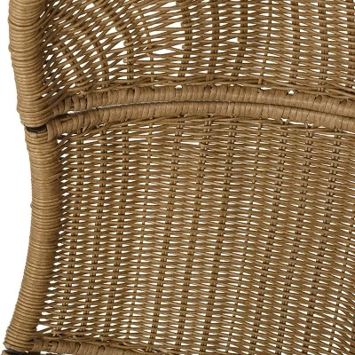 Ripley Outdoor Wicker Hanging Chair With Stand - Light Brown/Dark Gray - Christopher Knight Home 6 Ripley Outdoor Wicker Hanging Chair With Stand - Light Brown/Dark Gray - Christopher Knight Home - Image 4