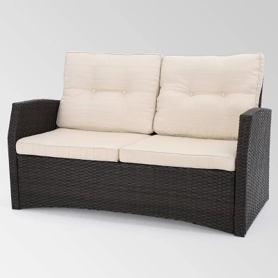 Sanger 5pc Wicker Chat Set - Dark Brown - Christopher Knight Home 6 Sanger 5pc Wicker Chat Set - Dark Brown - Christopher Knight Home - Image 4