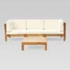 Brava 4pc Acacia Modular Sofa And Table Set - Teak/Beige - Christopher Knight Home -Outdoor Furniture Store GUEST 5a30747b a54e 43cd a0b4 e3008b6a2d2b