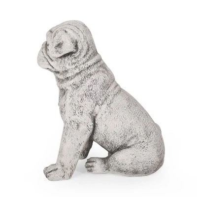 Concrete Adena Outdoor Dog Garden Statue - Antique White - Christopher Knight Home 5 Concrete Adena Outdoor Dog Garden Statue - Antique White - Christopher Knight Home - Image 3