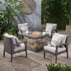 Kaula 5pc Faux Rattan Club Chair & Fire Pit Chat Set - Christopher Knight Home 14 Kaula 5pc Faux Rattan Club Chair & Fire Pit Chat Set - Christopher Knight Home -Outdoor Furniture Store GUEST 5b14b4b9 523f 43f7 b260 767a4b5f23e0