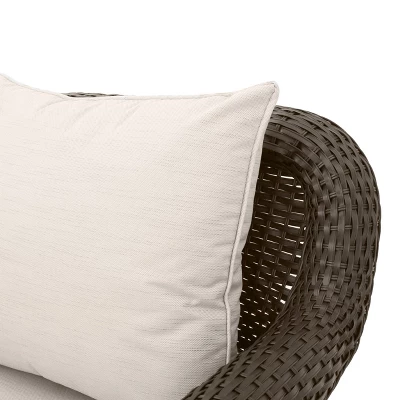 Amaya 5pc Outdoor 4 Wicker Swivel Chair & Fire Pit Set - Dark Brown/Beige/Matte Black - Christopher Knight Home 15 Amaya 5pc Outdoor 4 Wicker Swivel Chair & Fire Pit Set - Dark Brown/Beige/Matte Black - Christopher Knight Home - Image 13