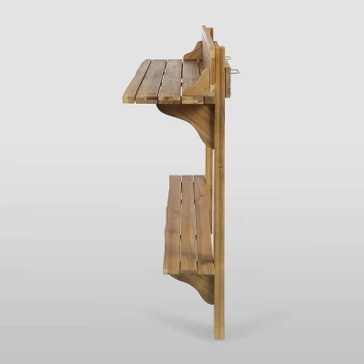 Rectangle Caribbean Acacia Wood Balcony Bar Table - Natural - Christopher Knight Home 5 Rectangle Caribbean Acacia Wood Balcony Bar Table - Natural - Christopher Knight Home - Image 3