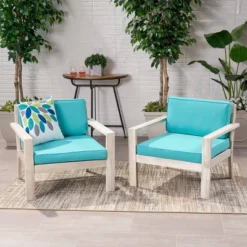 Santa Ana 2pk Acacia Club Accent Chairs Brushed Light Gray - Christopher Knight Home -Outdoor Furniture Store GUEST 5de061f4 074a 4df2 80e1 42ad6075b1d8