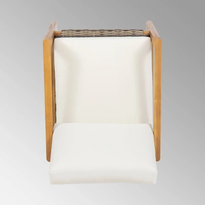 Nova 2pk Acacia Wood Club Chairs - Teak/Gray/Beige - Christopher Knight Home 7 Nova 2pk Acacia Wood Club Chairs - Teak/Gray/Beige - Christopher Knight Home - Image 5