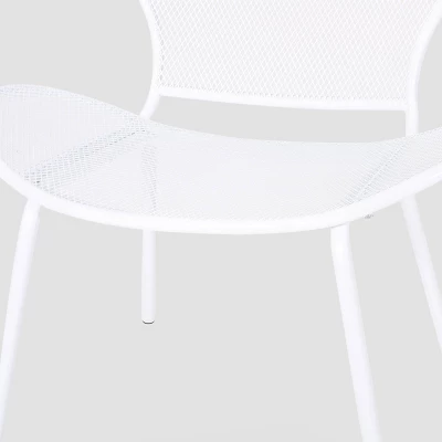 Nevada 2pk Iron Club Chair Matte White - Christopher Knight Home 4 Nevada 2pk Iron Club Chair Matte White - Christopher Knight Home - Image 2