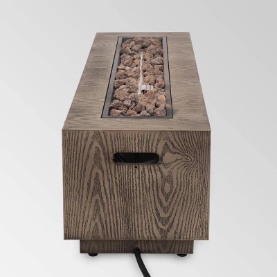 Wellington 48" Rectangular Iron Gas Fire Pit With Tank Holder - Brown - Christopher Knight Home 10 Wellington 48" Rectangular Iron Gas Fire Pit With Tank Holder - Brown - Christopher Knight Home - Image 8