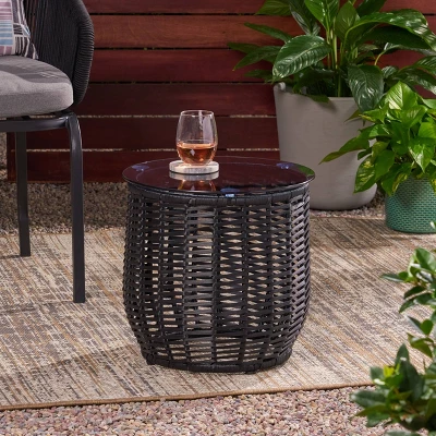 Boynton Wicker Side Table - Christopher Knight Home 3 Boynton Wicker Side Table - Christopher Knight Home
