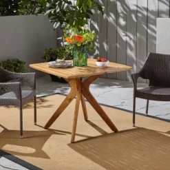 Stamford Square Acacia Wood Dining Table With X Base - Teak - Christopher Knight Home -Outdoor Furniture Store GUEST 60cb9ac4 0660 4b5e 90e4 0883e1501de7