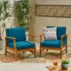 Perla 2pk Acacia Wood Club Chairs - Teak/Blue - Christopher Knight Home -Outdoor Furniture Store GUEST 617179b1 1a8c 41d4 8d99 cb99ee3865b2