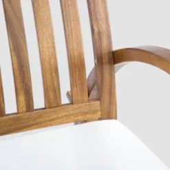 Cayo 2pk Acacia Wood Rocking Chair - Natural/Cream - Christopher Knight Home -Outdoor Furniture Store GUEST 630397b0 96a9 4cc7 87df 82b11aa24aad