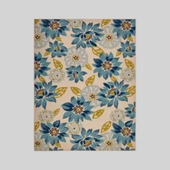 Wildwood Floral Outdoor Rug Ivory/Blue - Christopher Knight Home -Outdoor Furniture Store GUEST 6354035e 3d4f 40d6 800b 8a4fcef23d8a